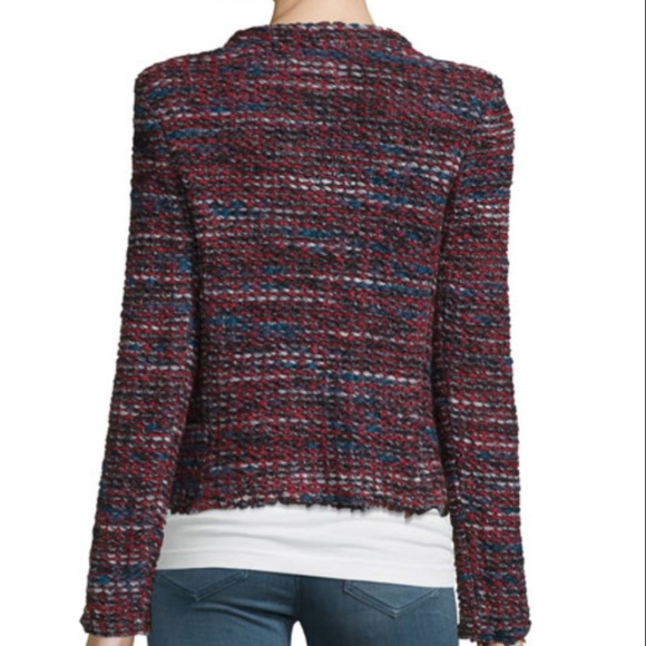 IRO Carene Red Tweed Boucle Jacket - Picture 3 of 8